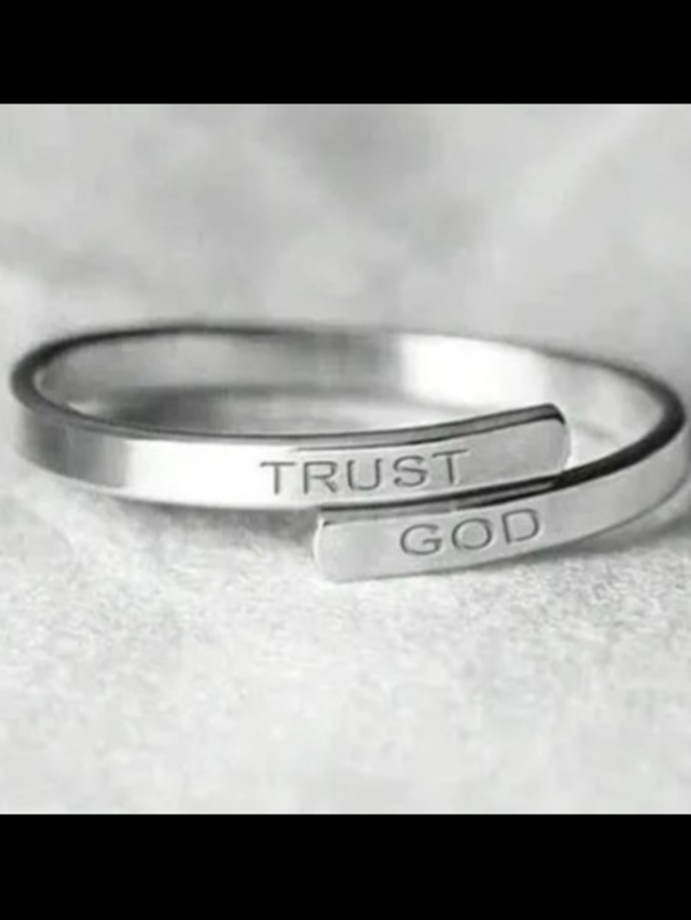 Trust God Silver Adjustable Ring